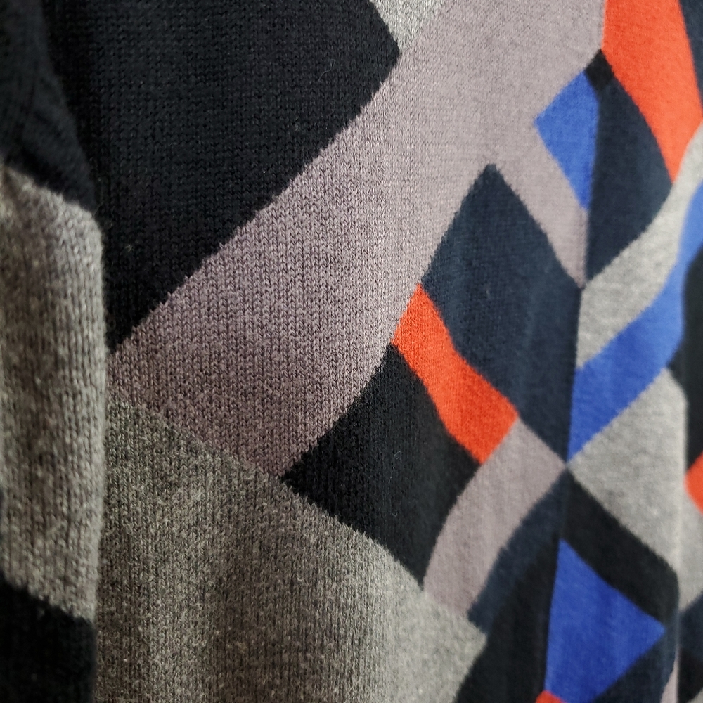 Trouve Men's Patchwork Black Pullover Sweater - image 5